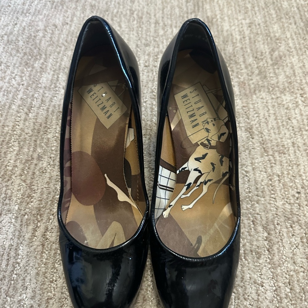 Stuart Weitzman Glossy Black Heels